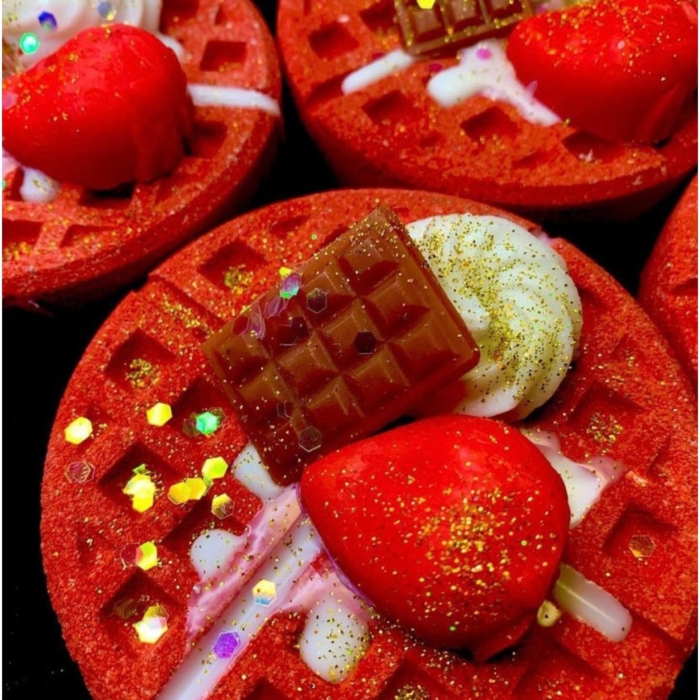 Velvet strawberry bath bomb